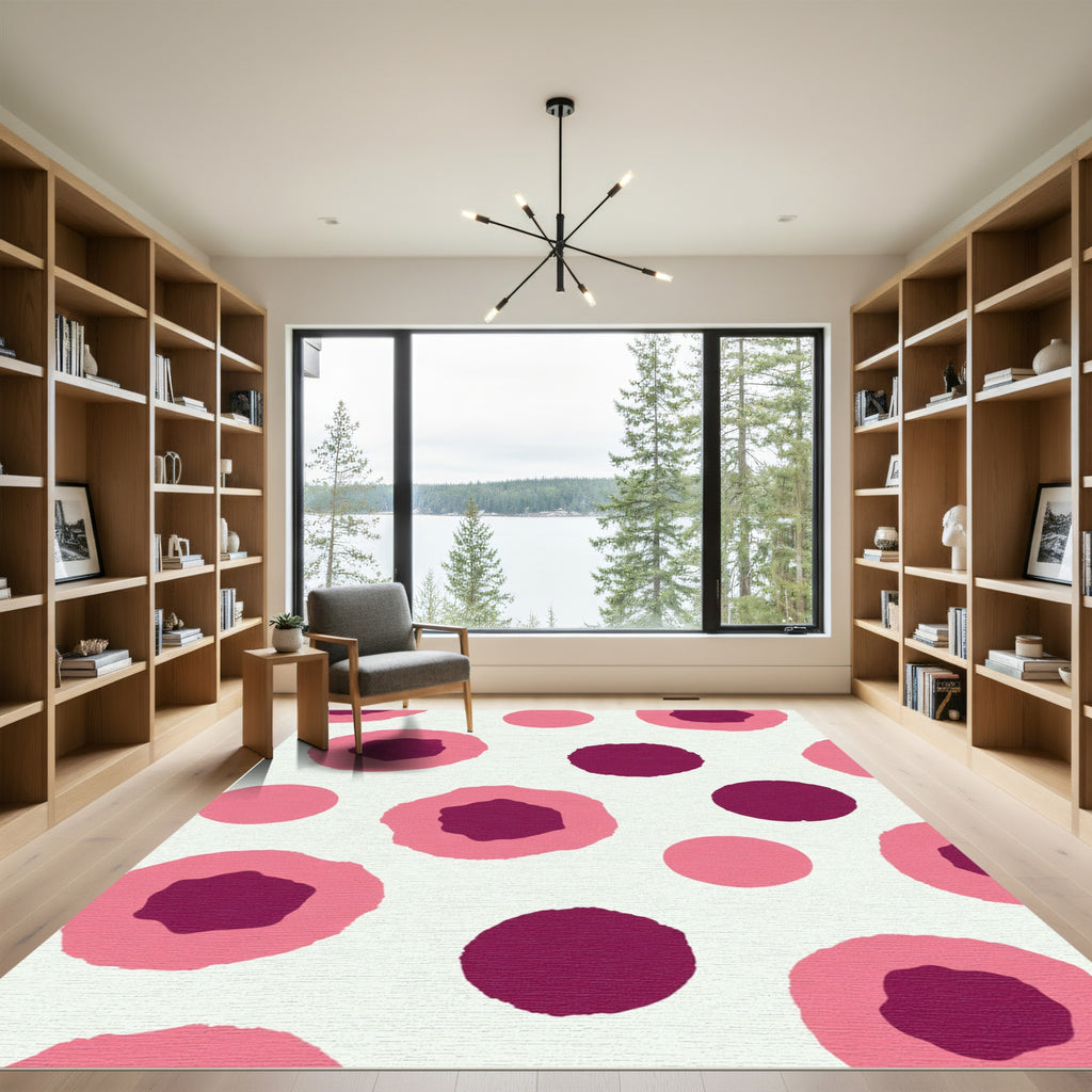 Pink Berry Concentric Circles Rug