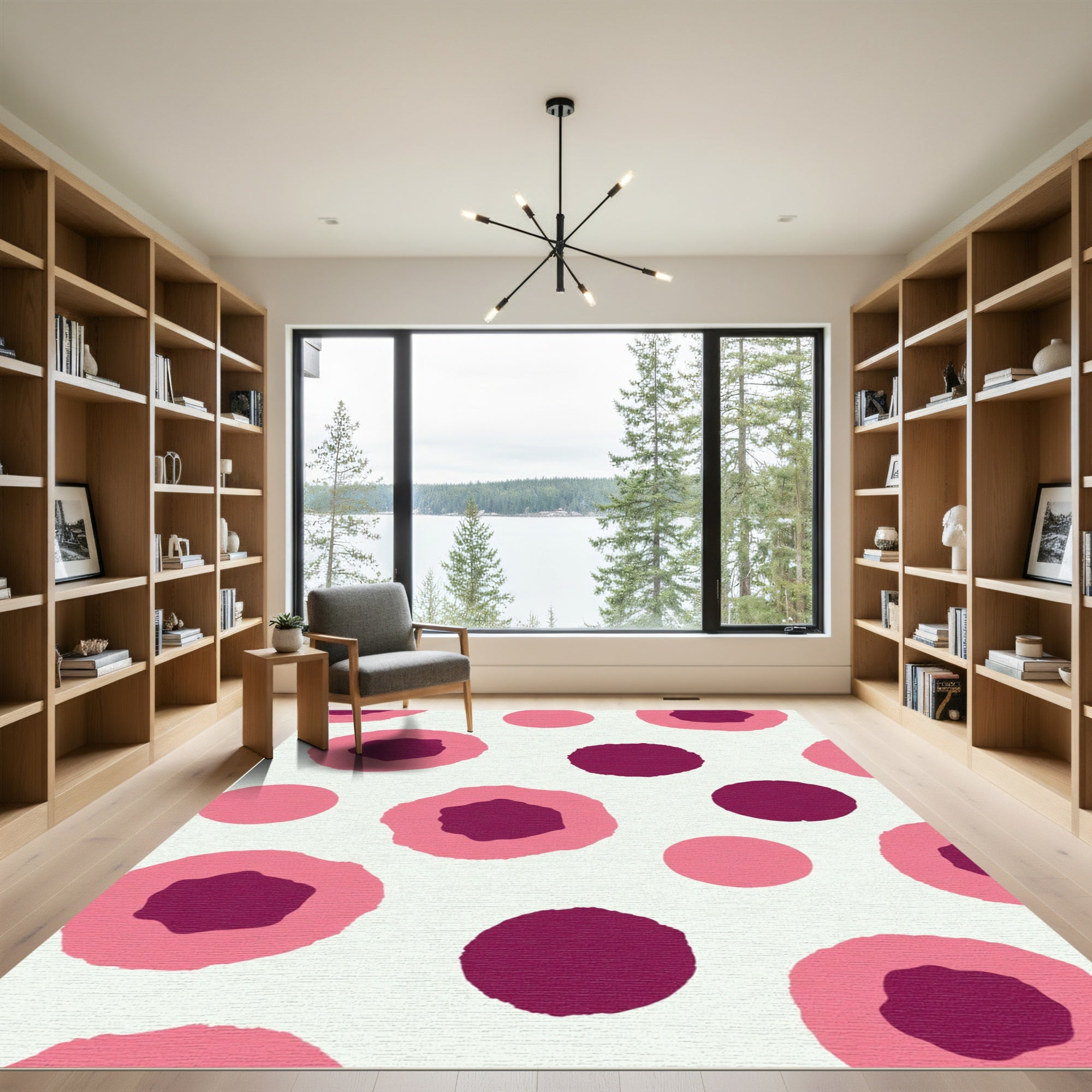 Pink Berry Concentric Circles Rug