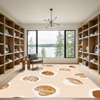 Earthy Brown Hazelnut Scattered Composition Rug