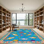 Playful Shark Sea Life Reef Rug