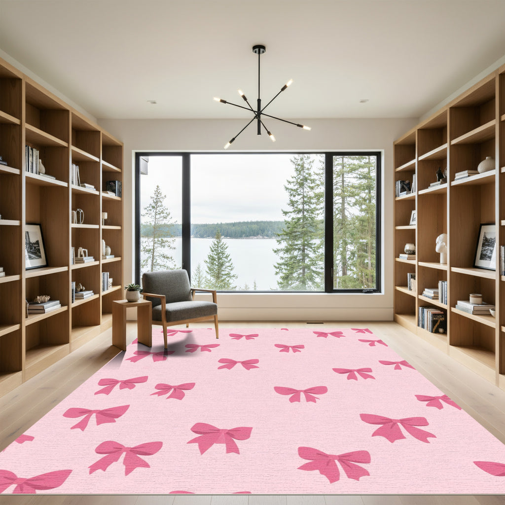 Pink Bow Cluster Repeated Rug