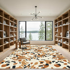 Brown Orange Black Abstract Spots Rug