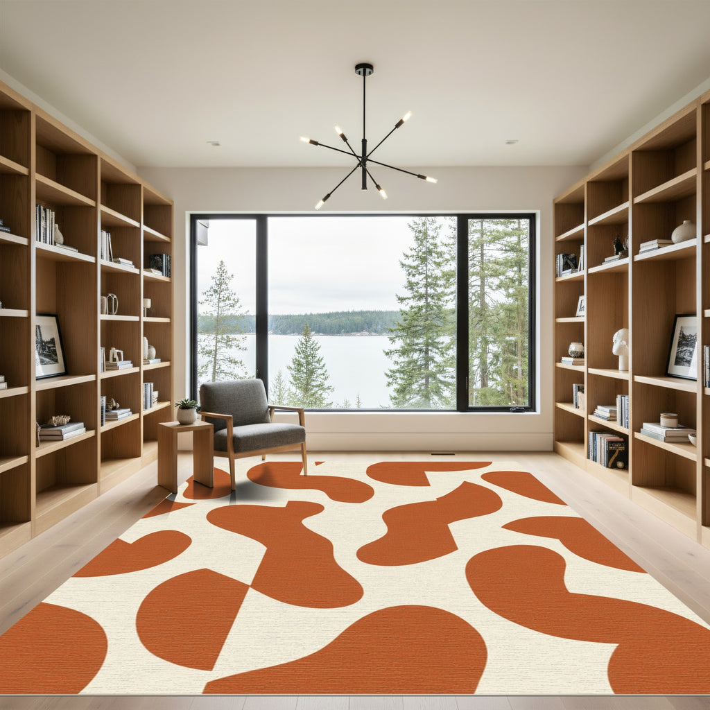 Burnt Orange Organic Organic Shapes Rug