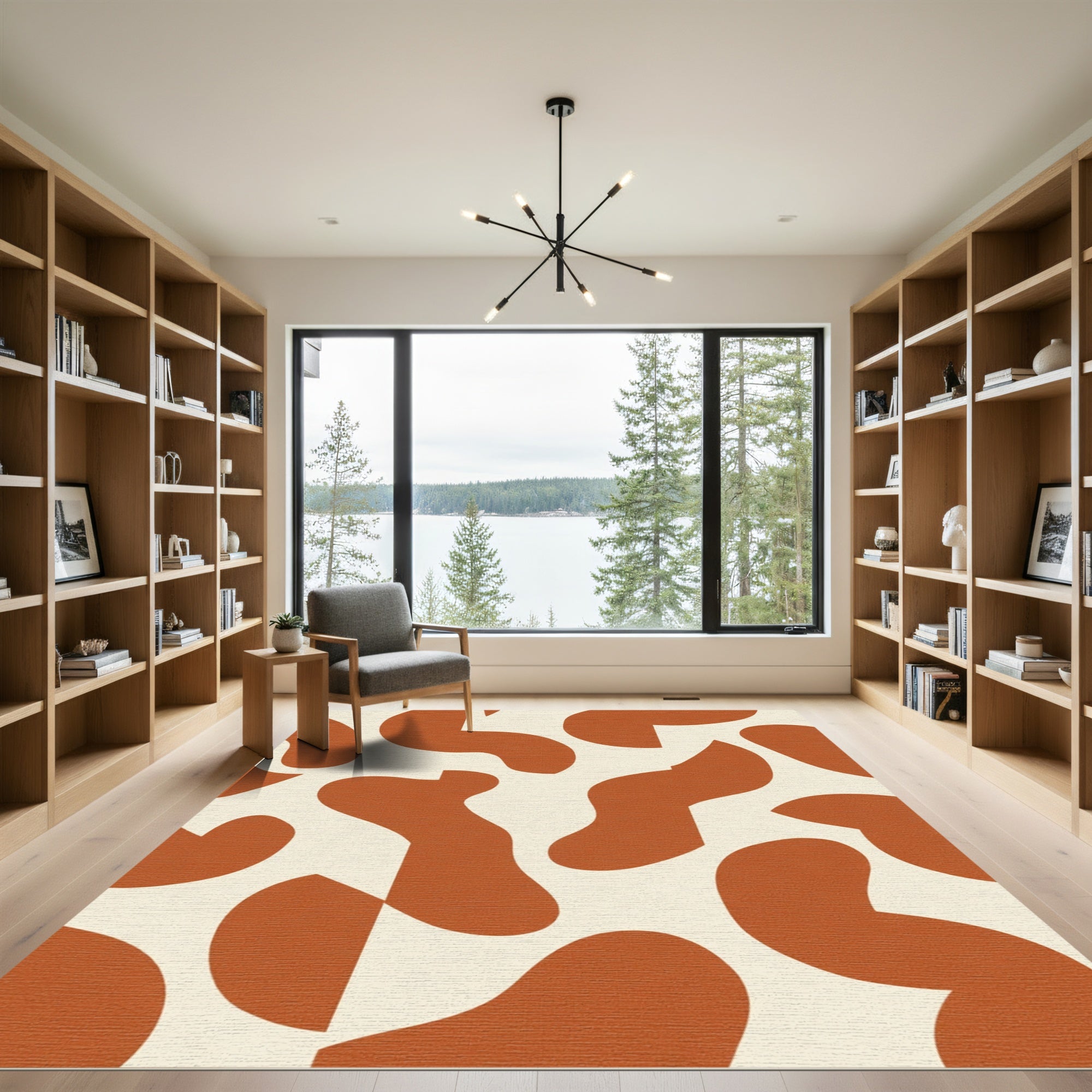 Burnt Orange Organic Organic Shapes Rug