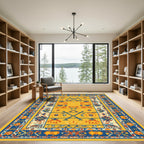 Yellow Tribal Geometric Kilim Rug