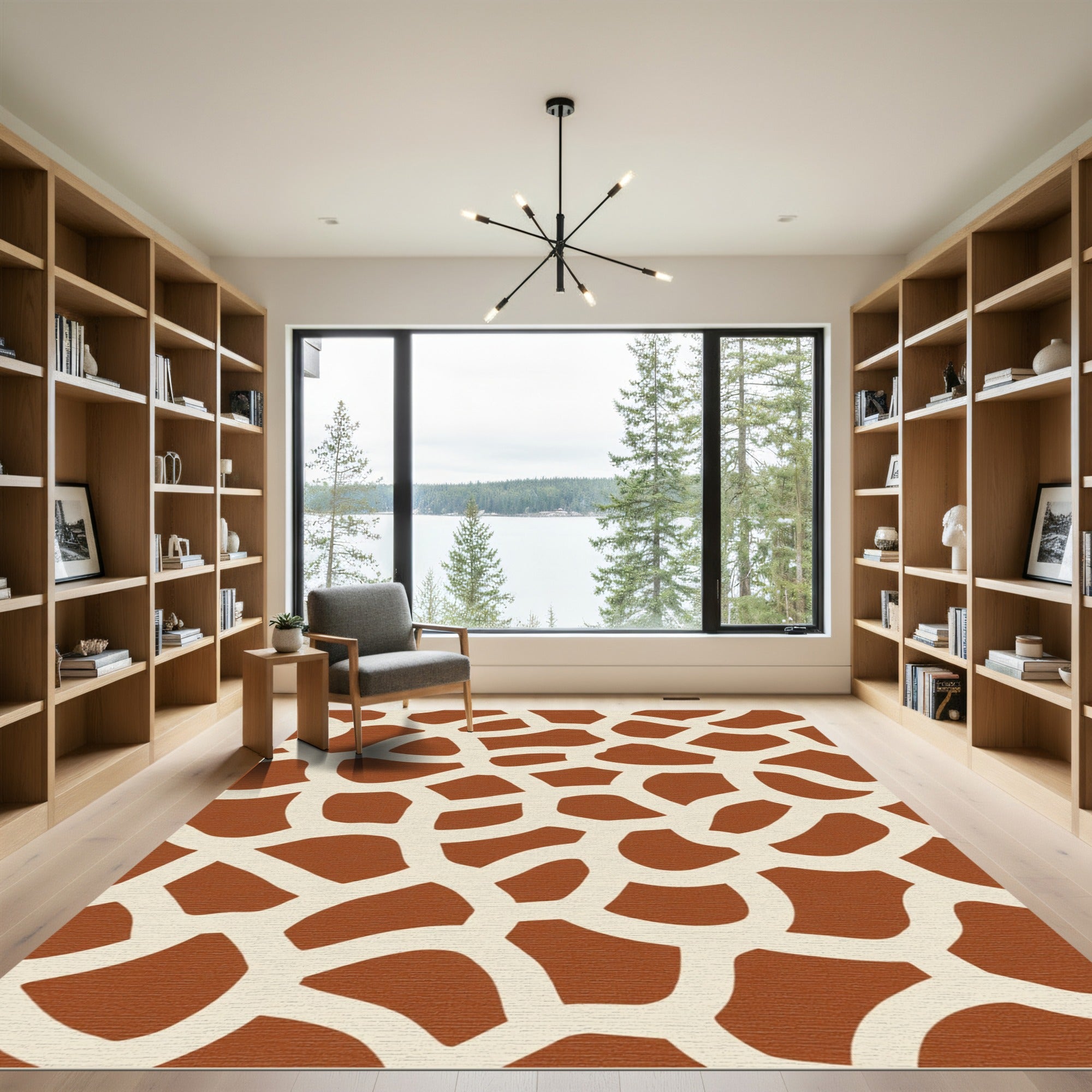 Tan and Brown Giraffe Spots Rug