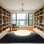 Orange Cream Sunburst Ray Rug
