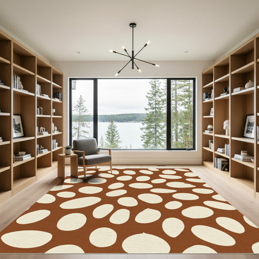 Brown Cream Smooth Pebble Spread Rug
