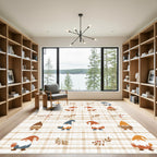 Cozy Gnomes Plaid Garden Rug