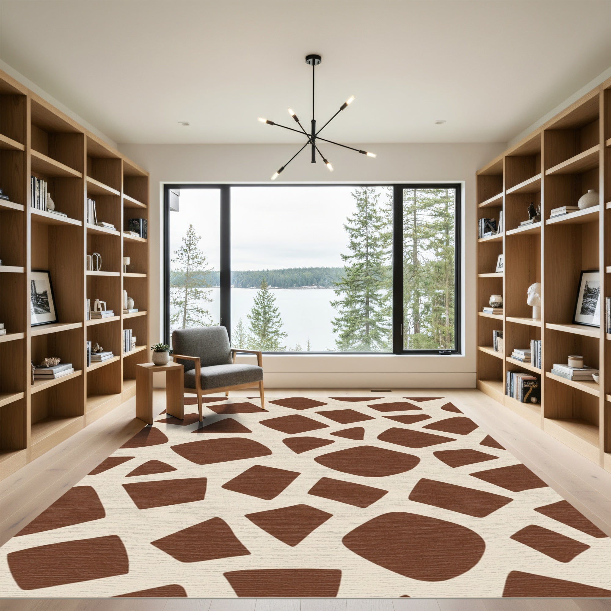 Brown Giraffe Spot Mosaic Rug