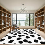 Black White Organic Droplet Collage Rug