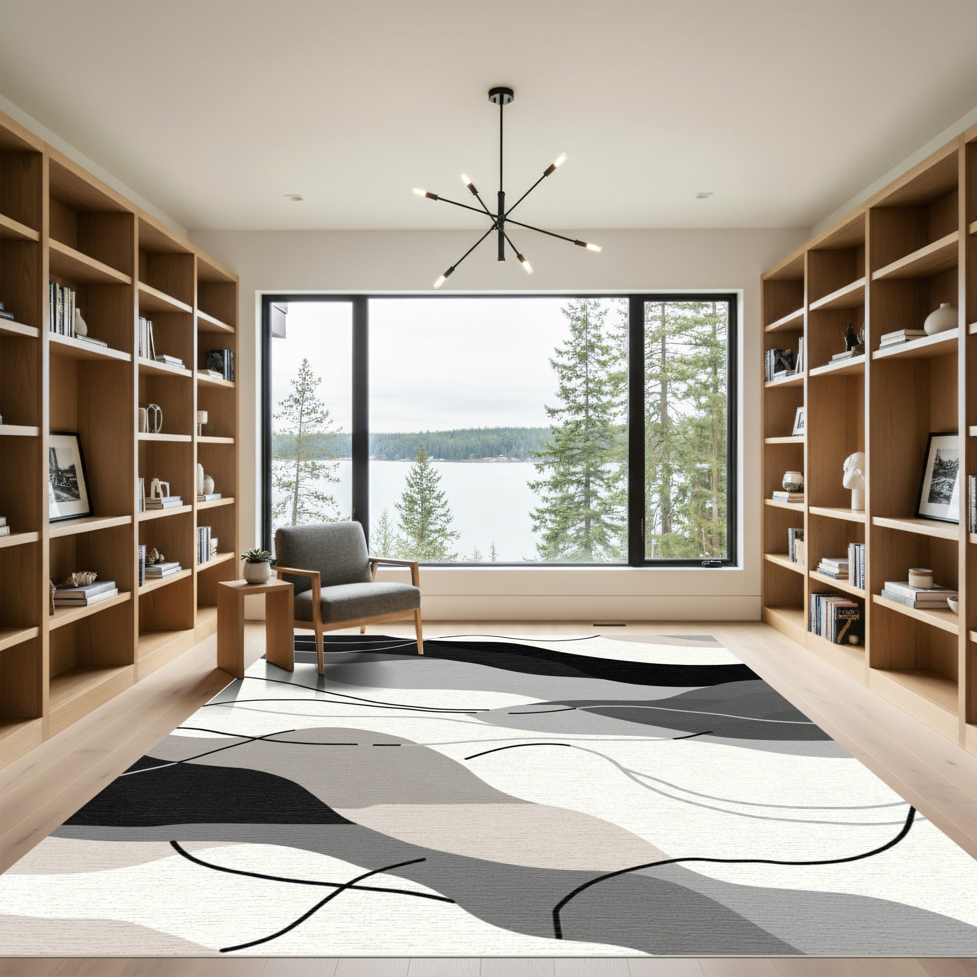 Mono Wave Organic Flow Rug