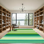 Emerald Green Horizontal Stripe Rug