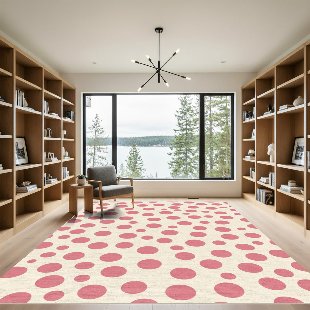 Pink Dot Scatter Rug