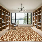 Brown Leopard Spot Textured Rug