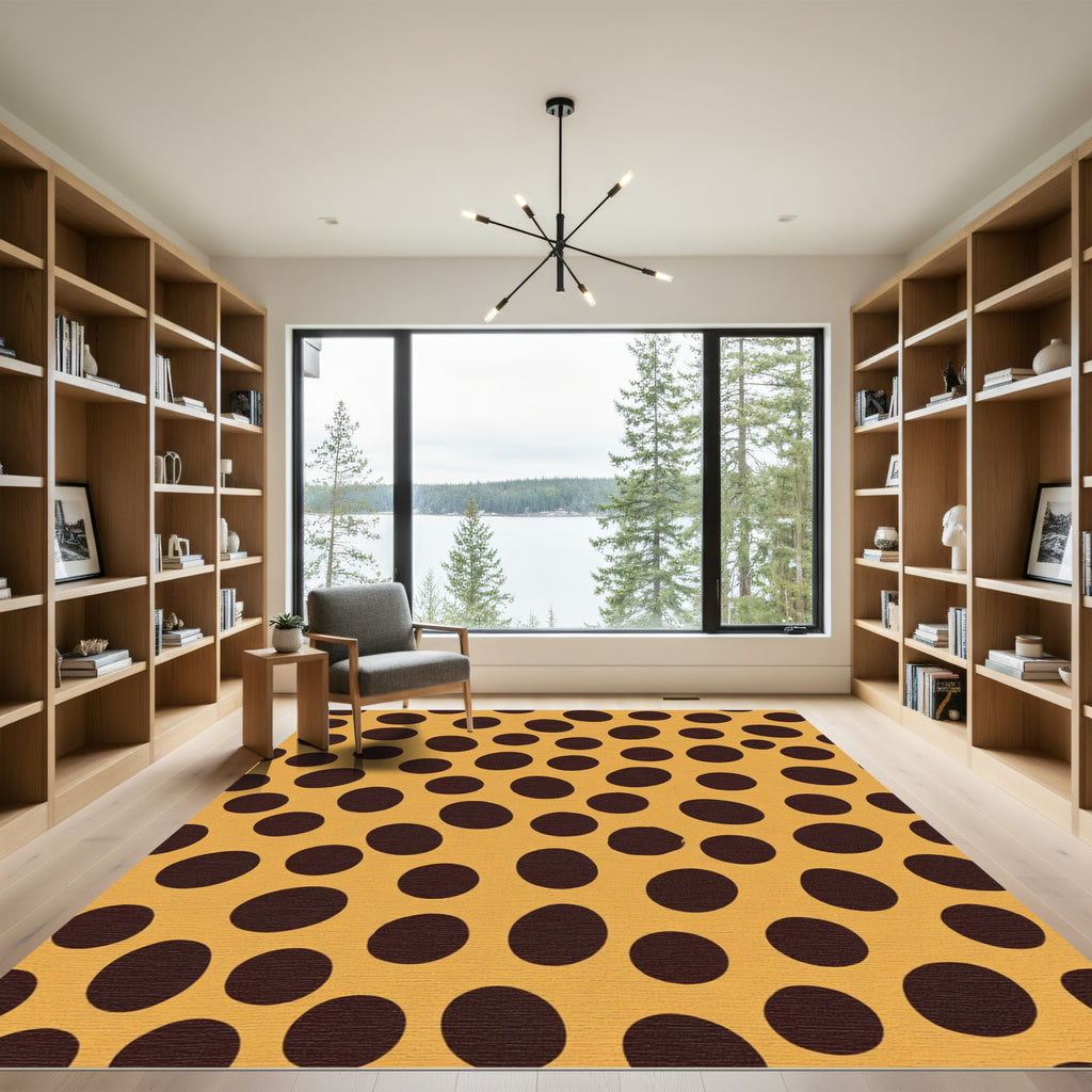 Amber Brown Spotty Spheres Rug