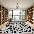 Abstract Black Dash Background Rug