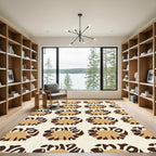 Camel Brown Animal Skin Round Rug