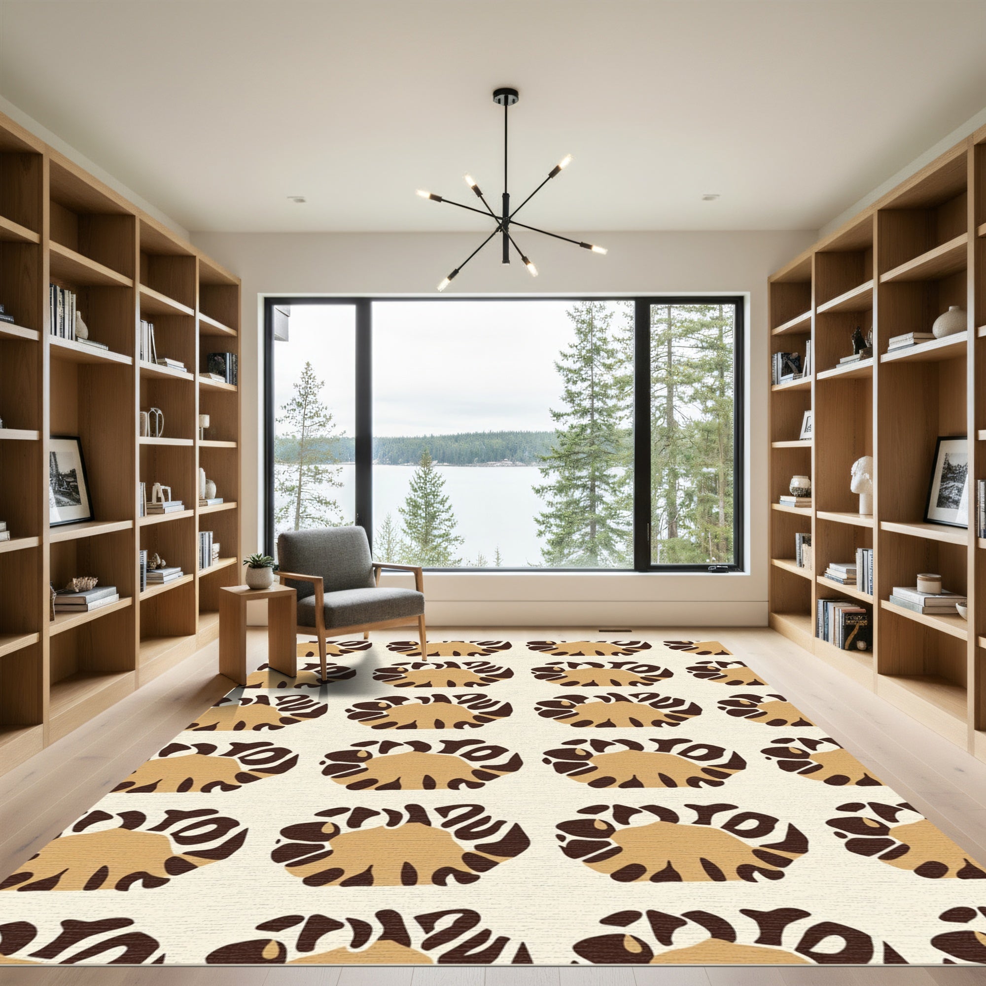 Camel Brown Animal Skin Round Rug