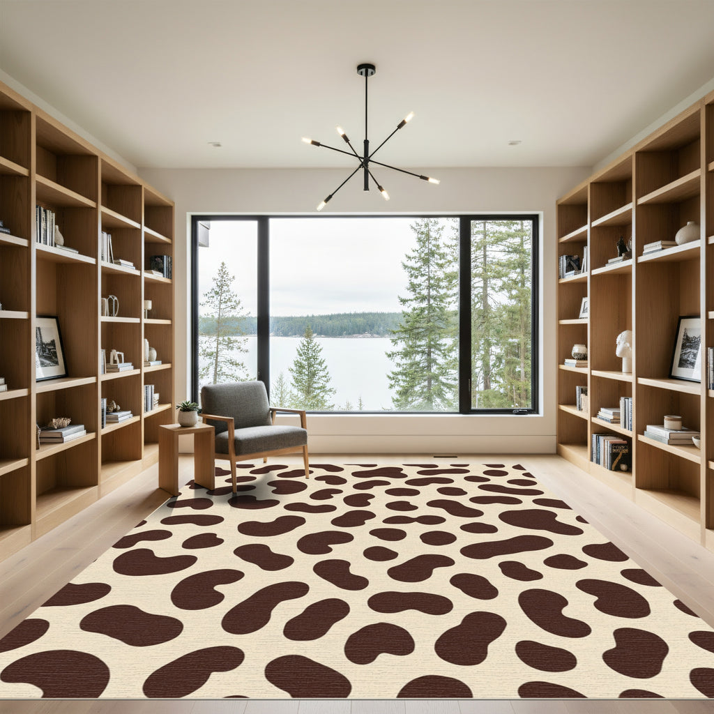 Brown Spotted Cream Spots Rug