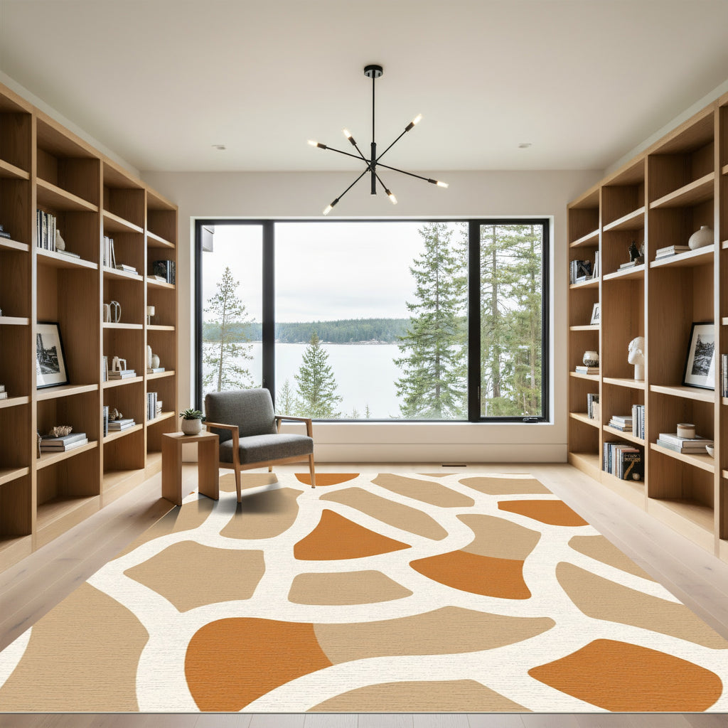 Earthy Organic Spots Contemporary Rug