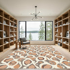 Earthy Tone Abstract Organic Shapes Rug