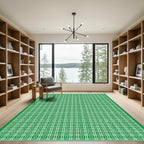 Emerald Green Geometric Maze Rug