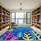 Whimsical Fish Coral Reef Scene Rug