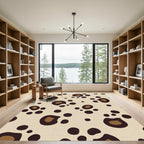 Beige Brown Spotted Animal Print Rug