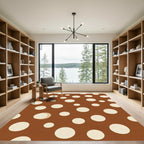 Brown and Cream Polka Dot Circles Rug