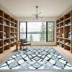 Gray Geometric Intersecting Diamond Rug