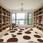 Cream and Brown Polka Dot Rug