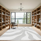 Monochromatic Grayscale Zebra Stripes Rug