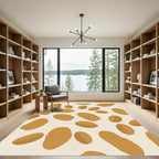 Caramel Ochre Organic Blob Arrangement Rug