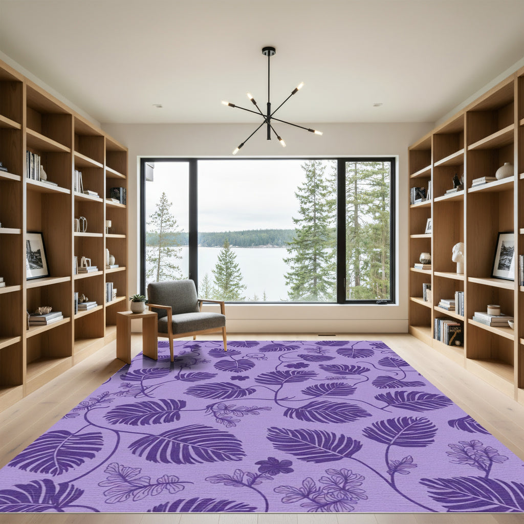 Purple Vine Leaf Whimsical Garden Rug