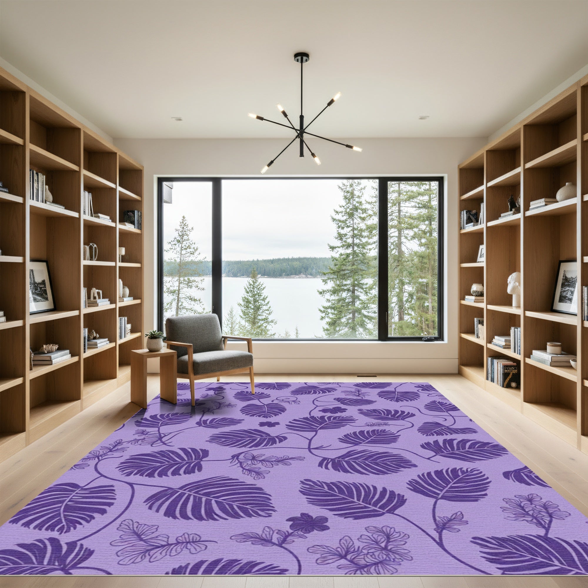 Purple Vine Leaf Whimsical Garden Rug