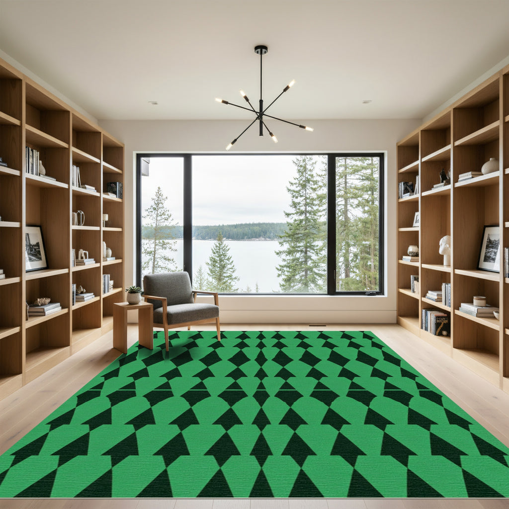 Emerald Green Diamond Repeat Rug
