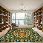 Regal Tiger Portrait Ornate Frame Rug