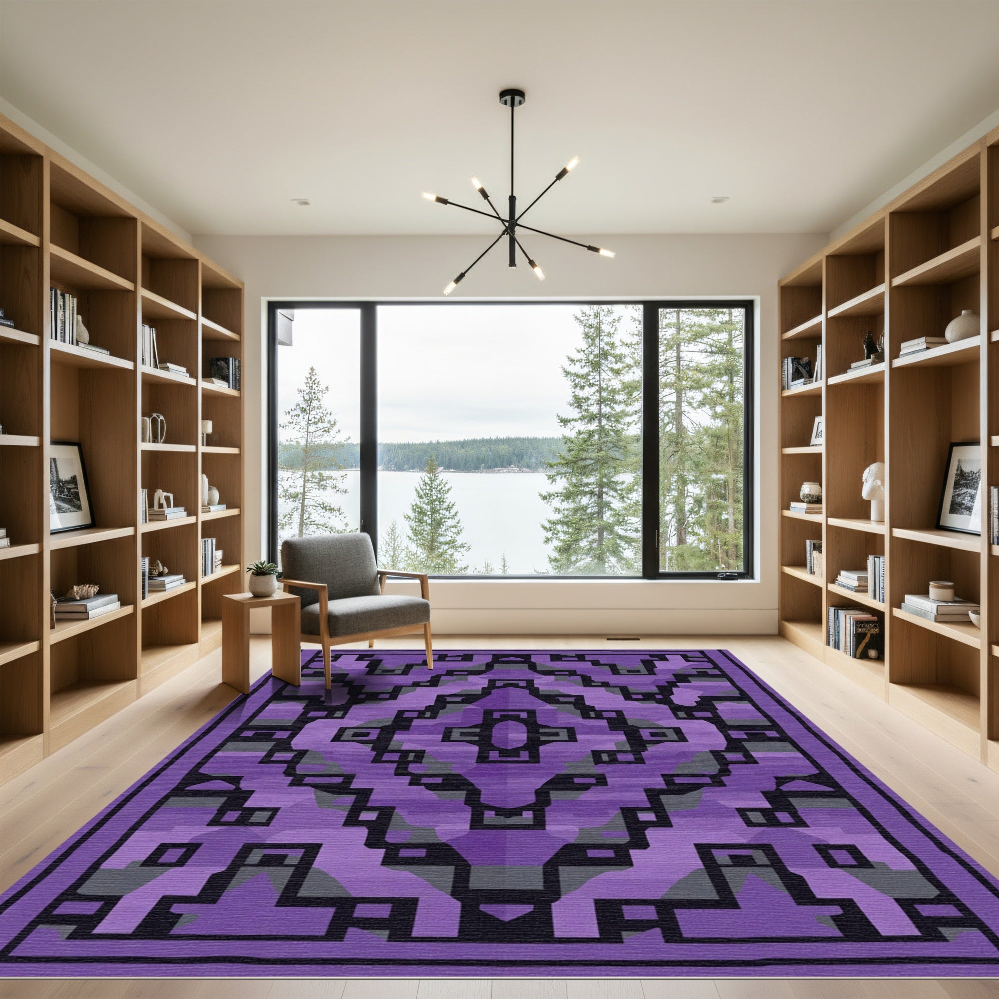 Amethyst Geometric Diamond Cluster Rug