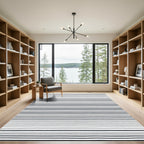 Minimalist Black Horizontal Stripe Rug