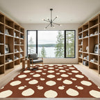 Cream and Brown Droplet Cluster Rug