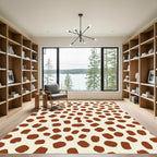 Brown Cream Brushstroke Spot Rug