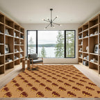 Brown And Gold Abstract Block Rug