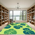 Tropical Green Leaf Meadow Rug