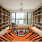 Fierce Orange Tiger Roaring Wildly Rug