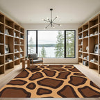Brown Giraffe Spots Organic Shapes Rug