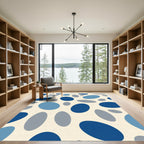 Sky Blue Oval Cluster Rug