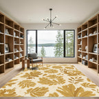 Golden Fern Foliage All Over Rug