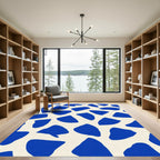 Cobalt Blue Organic Shapes Rug