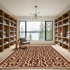 Brown Cream Complex Geometric Layout Rug
